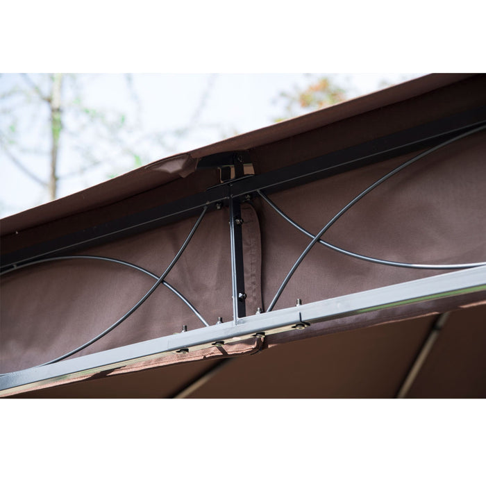 Outsunny 10x10ft Steel Garden Gazebo Patio Canopy Outdoor Event Party Tent Backyard Sun Shelter With