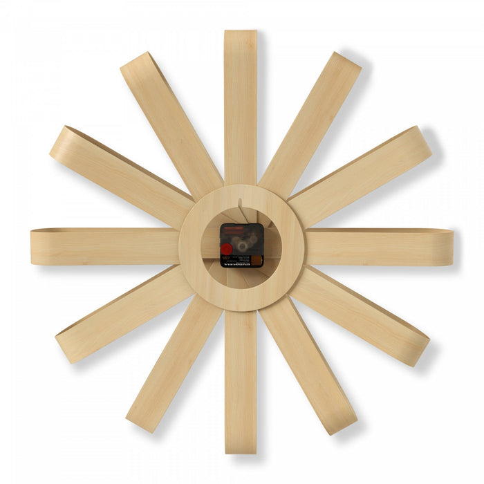 Umbra Modern Ribbonwood Wall Clock - Natural