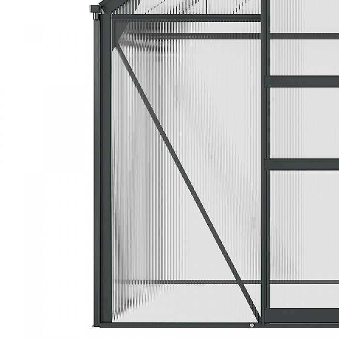 Outsunny 6' X 6' Clear Polycarbonate Greenhouse Walk-in Green House Garden Plants Grow Galvanized Ba