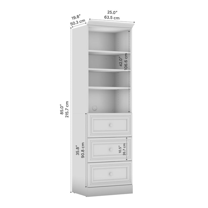 Bestar Versatile 25 W Closet Organizer with Drawers - White