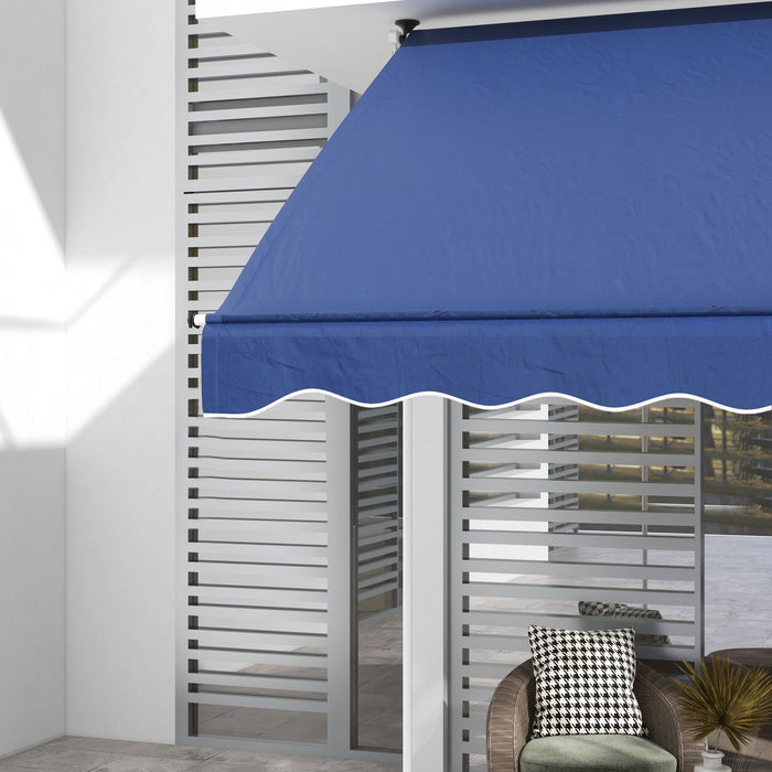 Outsunny 6.6'x5' Manual Retractable Patio Awning Window Door Sun Shade Deck Canopy Shelter Water Res