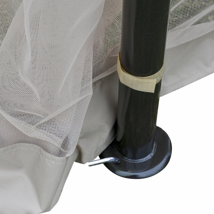 Outsunny 10' X 10' Gazebo Tent Shelter Art Steel Frame Flame-retardant Fabric With Mosquito Netting 
