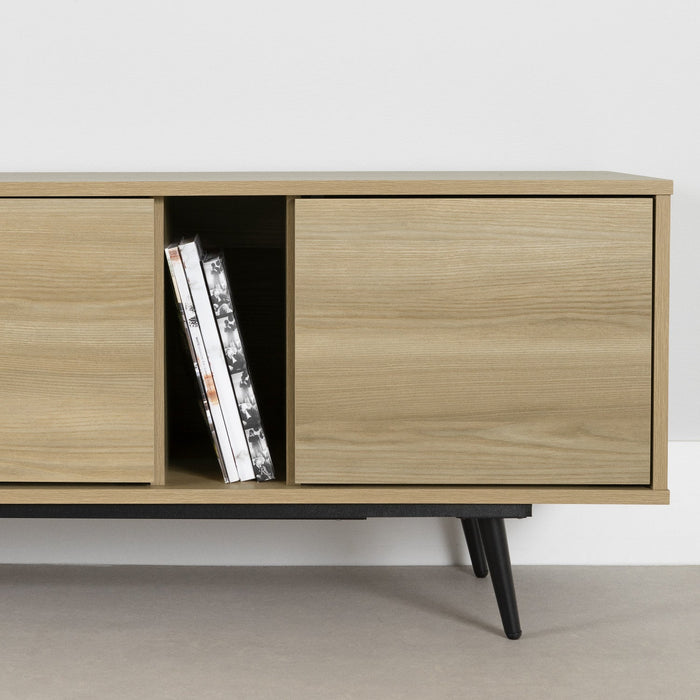 Mezzy 71\" TV Stand with Doors - Natural Ash