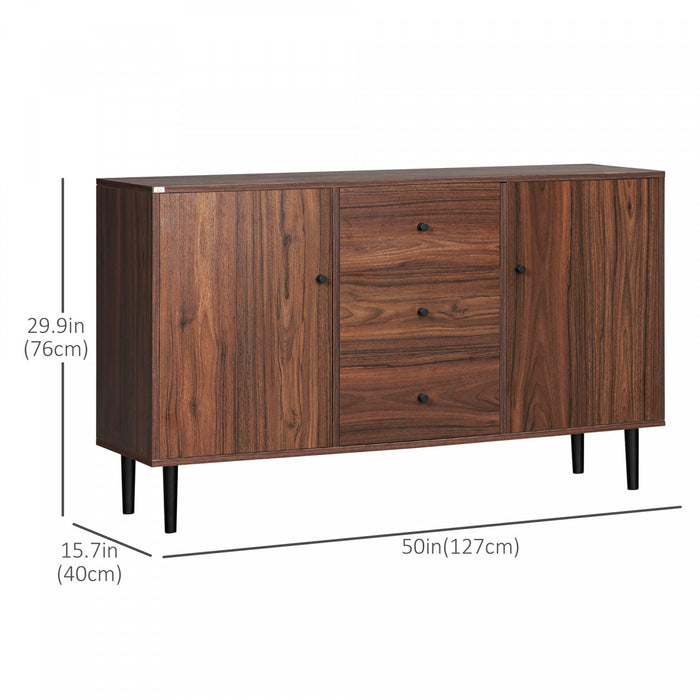 HOMCOM Kitchen Sideboard with 2 Cabinets 3 Drawers Buffet Table