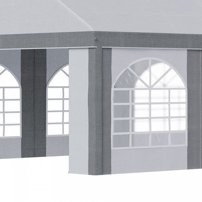Outsunny 26 X 13ft Party Tent With Sides, 8 Windows And 2 Doors