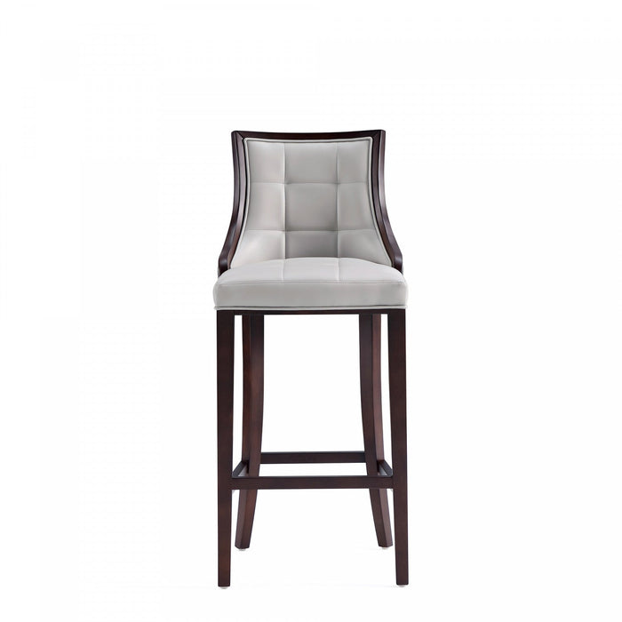 Fifth Avenue Traditional Wood Upholstered Barstool in Light Gray - Set of 3 