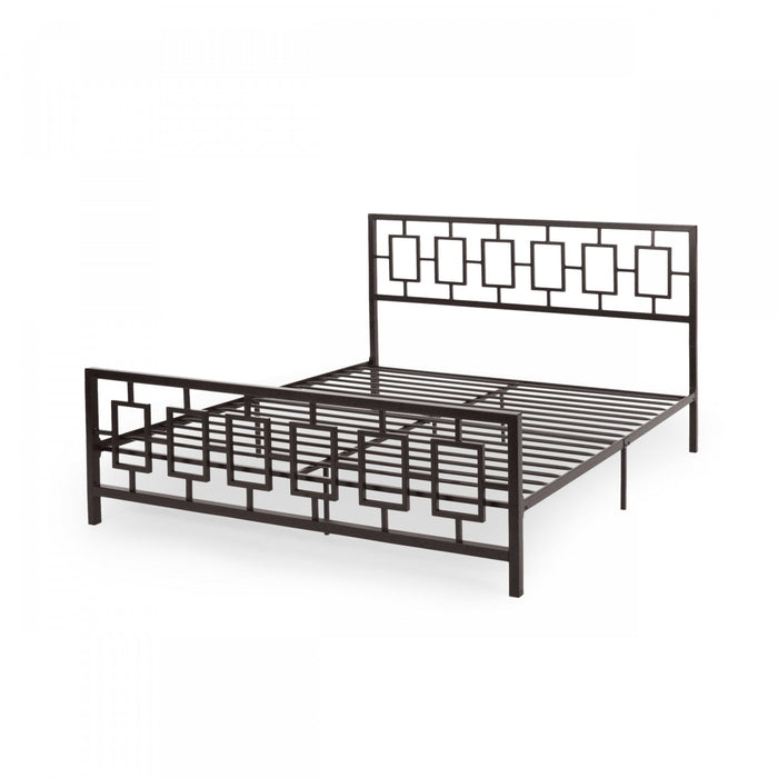 Henry Metal Bed Frame With Vintage Headboard,king Size,copper King Bed 