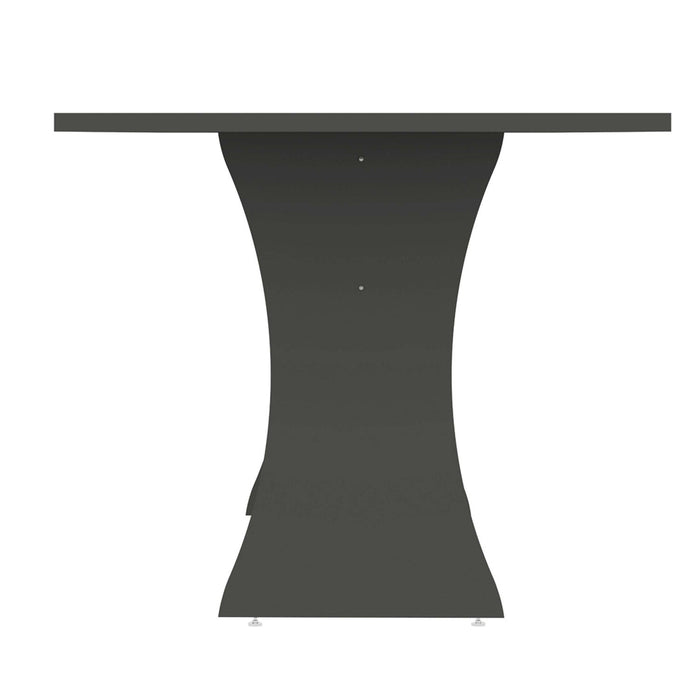 Coney Mid-Century Modern 53\" Dining Table in Charcoal Gray 