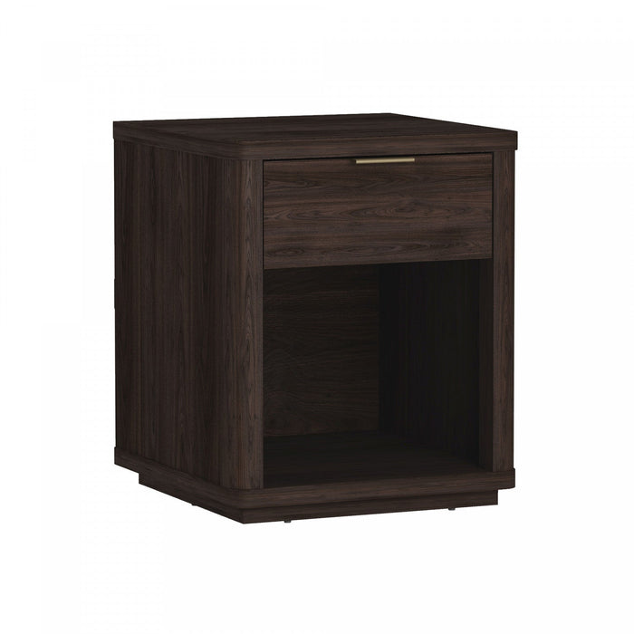 Evelyn Modern 20\" Nightstand in Brown (1-Drawer) 