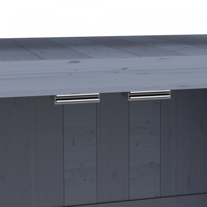 Outsunny Outdoor Potting Bench With Storage, Wheels, Grey