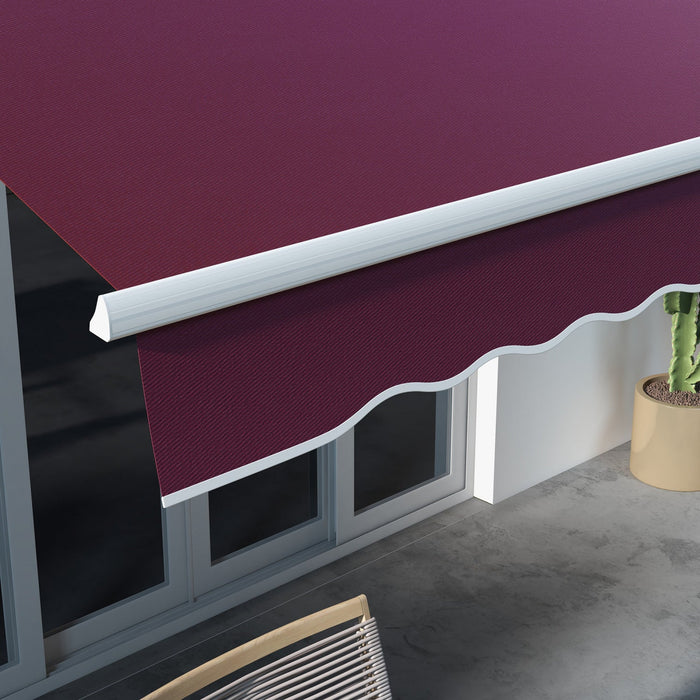Outsunny 10' X 8' Retractable Awning With LED Lights, Uv40+, Wine Red