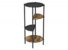 End Table With 4 Tier Etagere Shelf - Brown Reclaimed Wood 