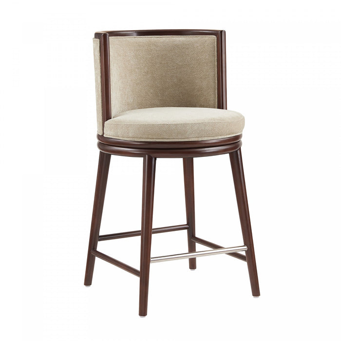 Evalyn Modern Wood Upholstered Counter Stool in Natural 