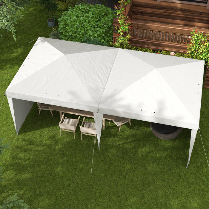 Outsunny 10' X 19' Pop Up Canopy Tent With Sidewalls, Instant Sun Shelter, Tents For Parties, Height