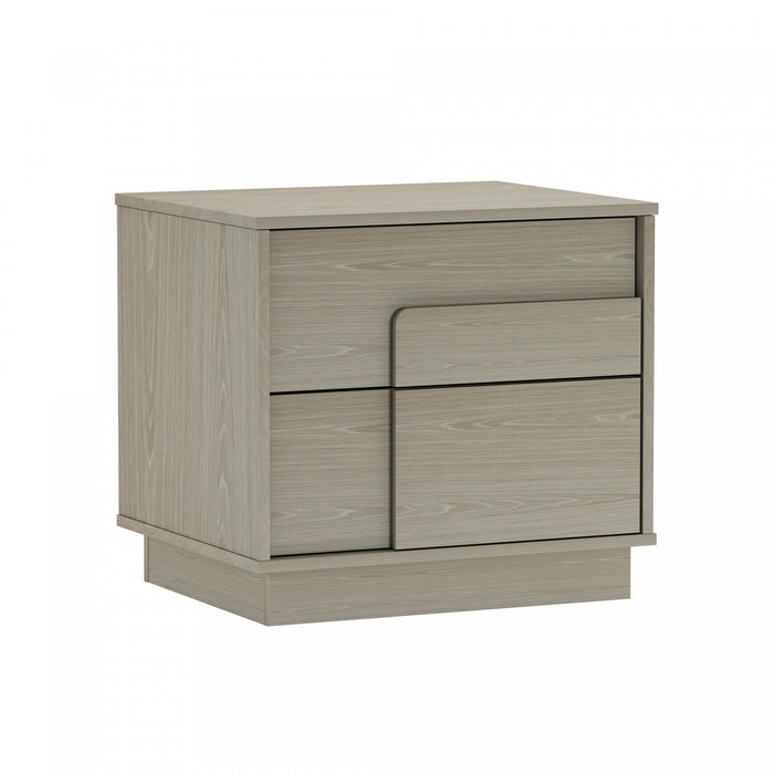 Horizon Modern 22\" Nightstand in Whitewashed Oak (2-Drawer) 