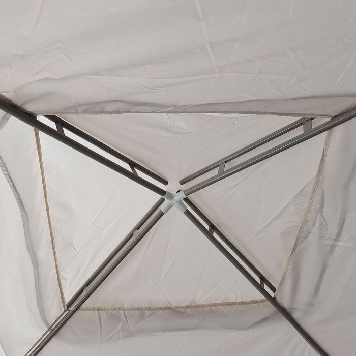 Outsunny 10'x10' Canopy Tent With Mesh Netting And Double Tier Roof, Cream