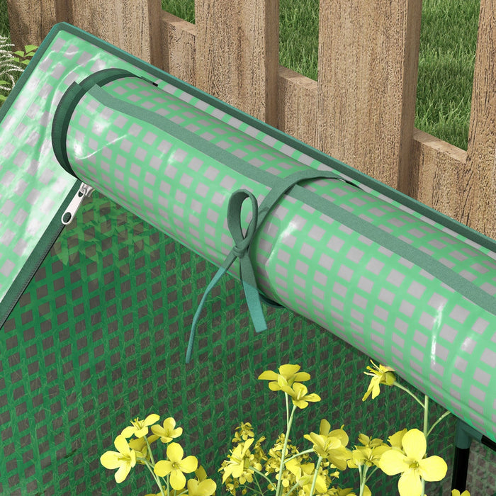 Outsunny 4' X 3' Raised Garden Bed With Mini Greenhouse, Galvanized Outdoor Planter Box With Cover, 