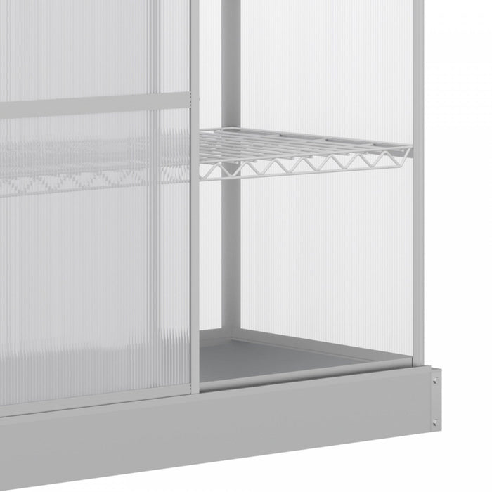 Outsunny 2 Tier Aluminum Cold Frame Greenhouse With Openable Top