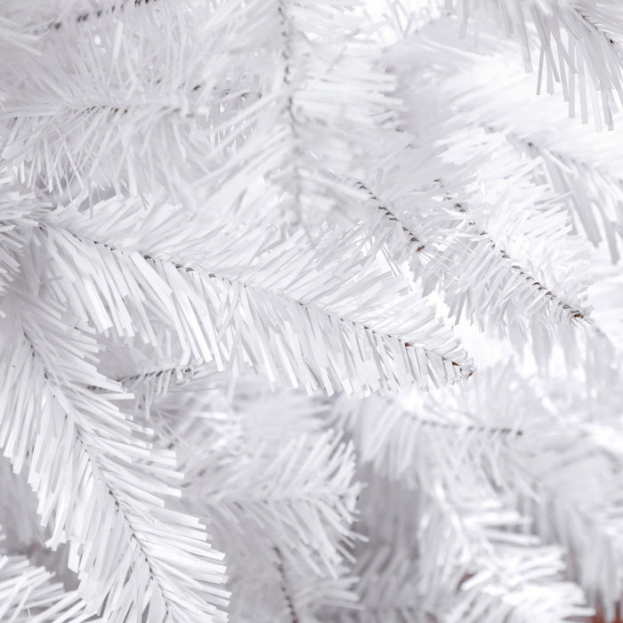 Homcom 7ft Tall Pencil Artificial Christmas Tree With Steel Base, White