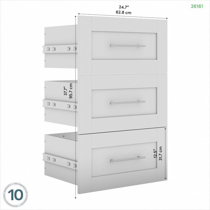 Bestar Pur 3 Drawer Set for 36 W Closet Organizer - Rustic Brown
