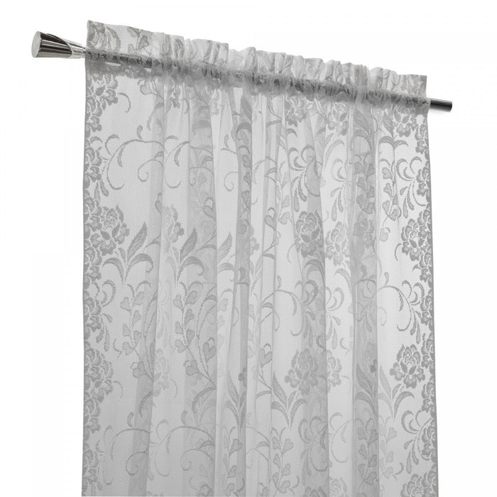 Habitat Limoges White Sheer Rod Pocket Curtain Panel - 55 x 63