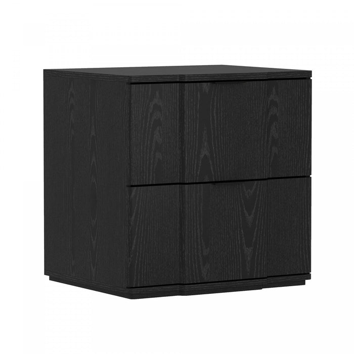 Clive Mid-Century Modern 22\" Nightstand in Black (2-Drawer) 
