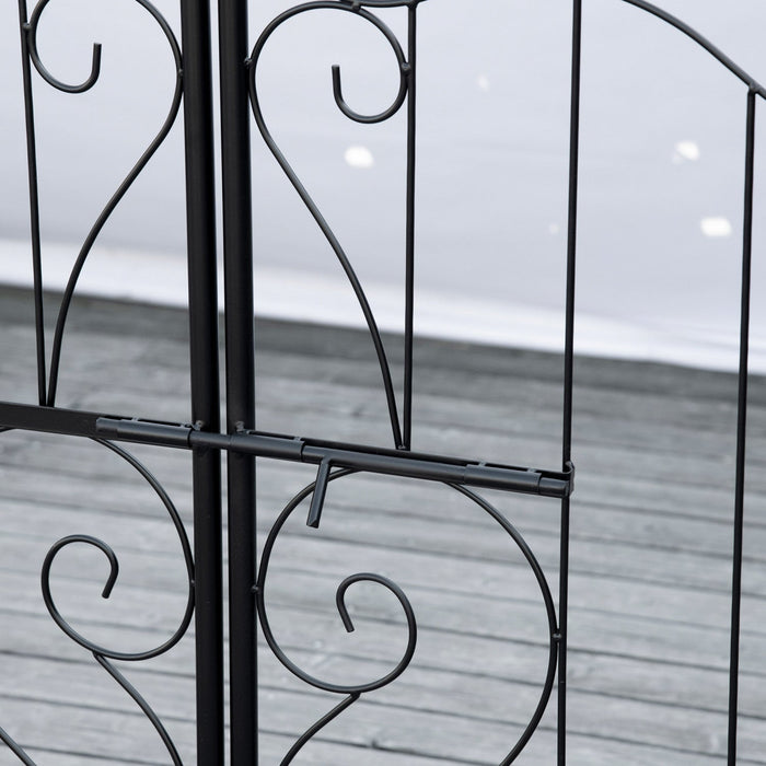 Outsunny Metal Garden Arch Garden Arbor Trellis For Climbing Plants Black
