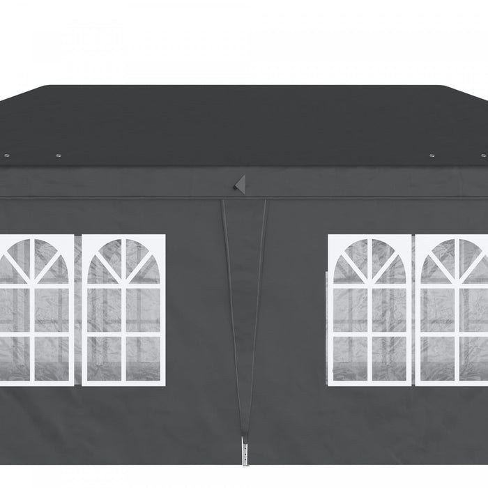 Outsunny 10' X 20' Pop Up Canopy With 6 Walls, Outdoor Easy Up Canopy Party Tent With Steel Frame, D