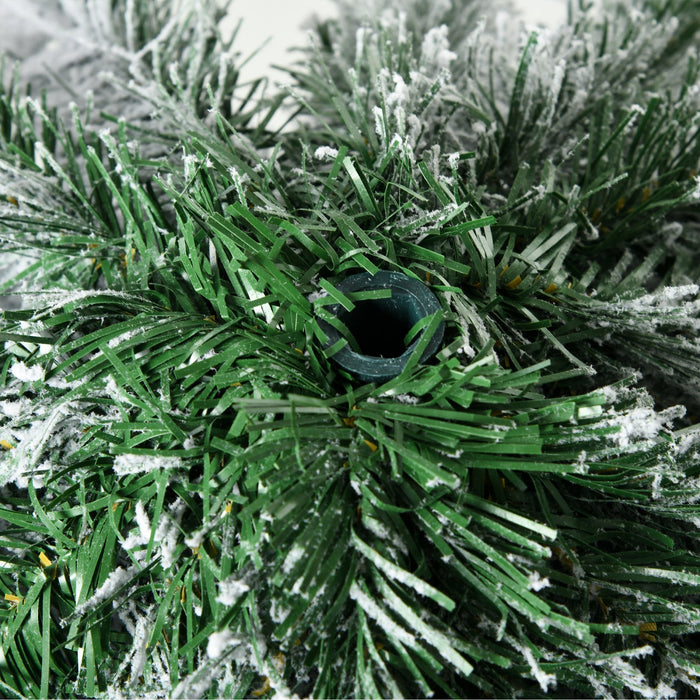 Homcom 6' Downswept Slim Snow Artificial Christmas Tree With Steel Base