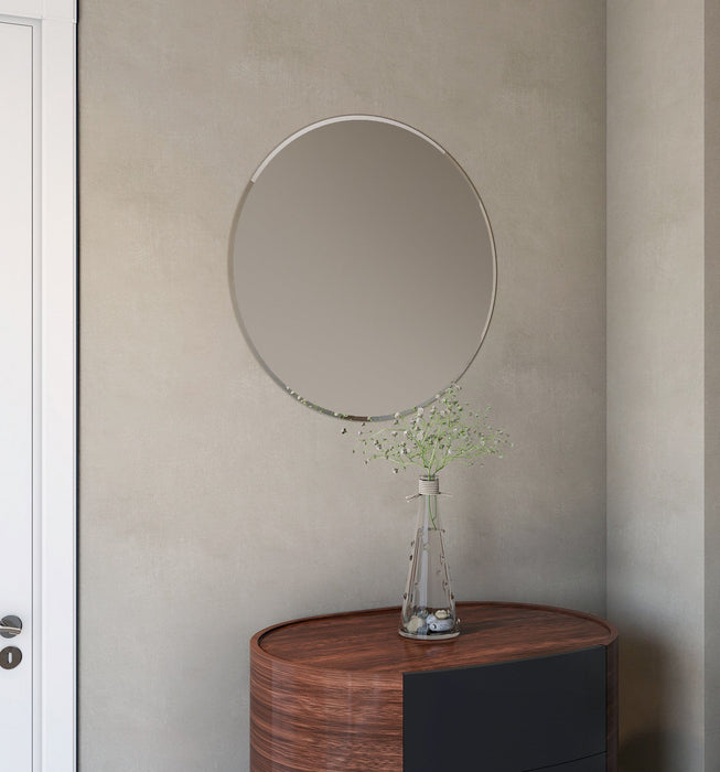 Lathe 30 Inch Frameless Round Mirror In Chrome 