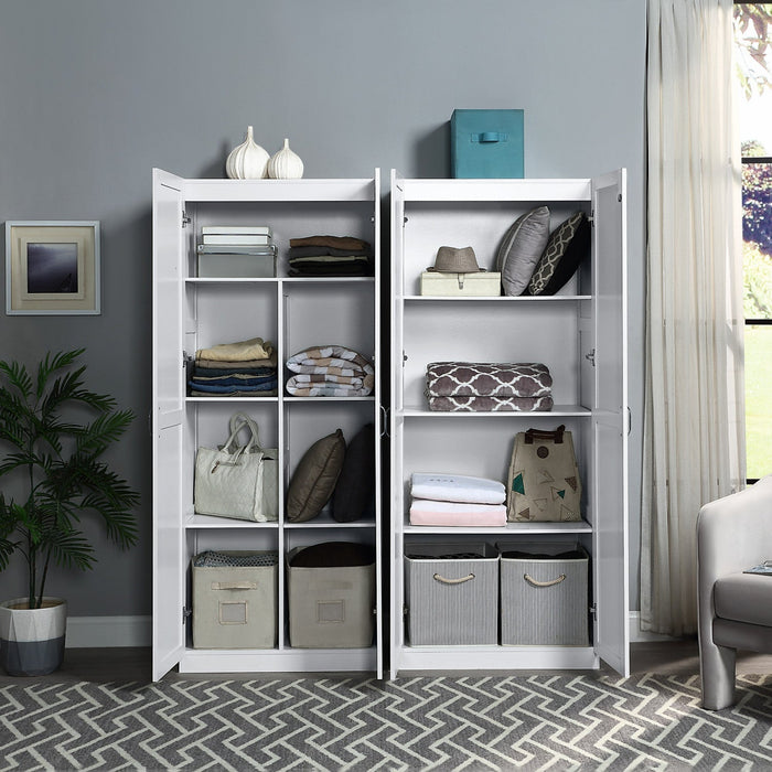 Hopkins Modern 2-Piece Wardrobe Closet in White Armoire 