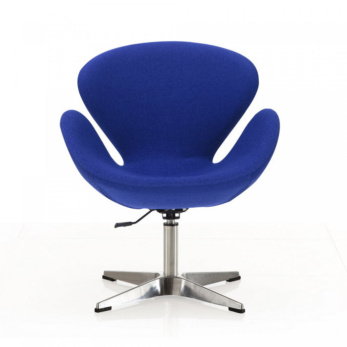 Raspberry Modern Upholstered Swivel Lounge Chair in Blue - Set of 2 Accent Chair 