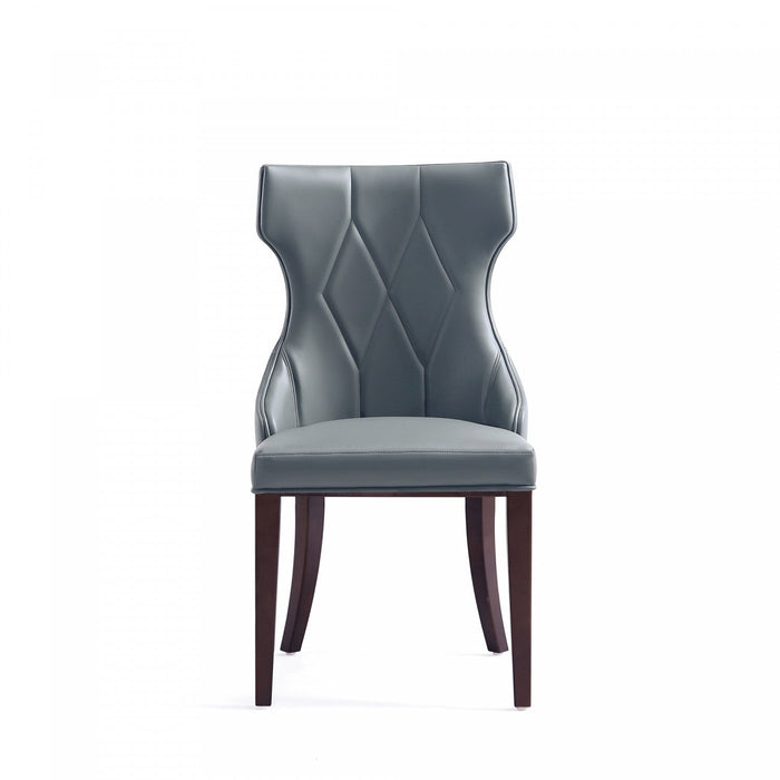 Reine Traditional Wood Upholstered Dining Chair in Gray - Set of 4 