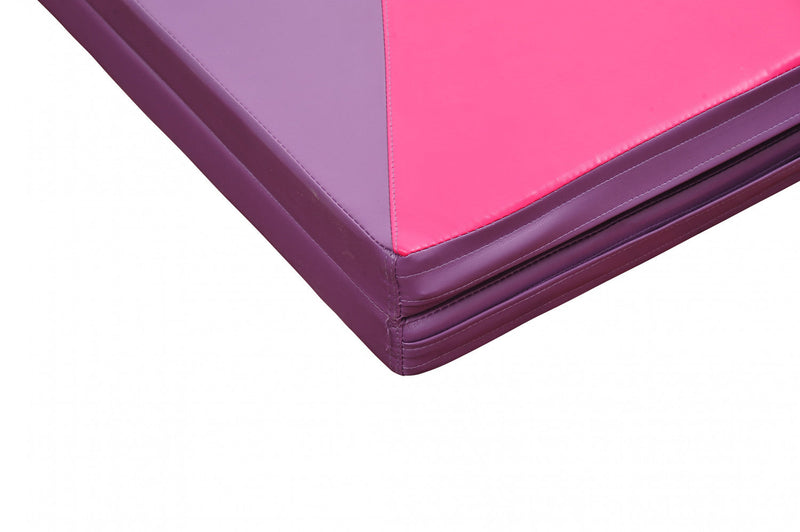 Soozier 4ftx10ftx2inch Pu Cuir Gymnastique Tumbling Gym Mat Arts Pliant Yoga Exercice Pad 4 Panneau 