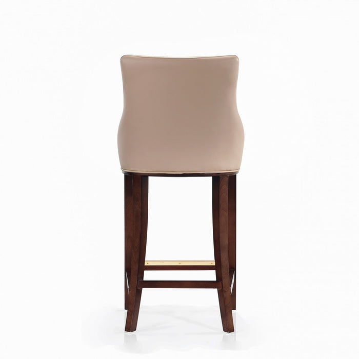 Shubert Modern Wood Upholstered Barstool in Tan - Set of 3 