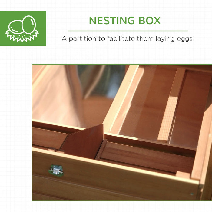 Pawhut 2-tier Chicken Coop Wooden Hen House Rabbit Hutch Poultry Cage Pen Outdoor Backyard With Run 