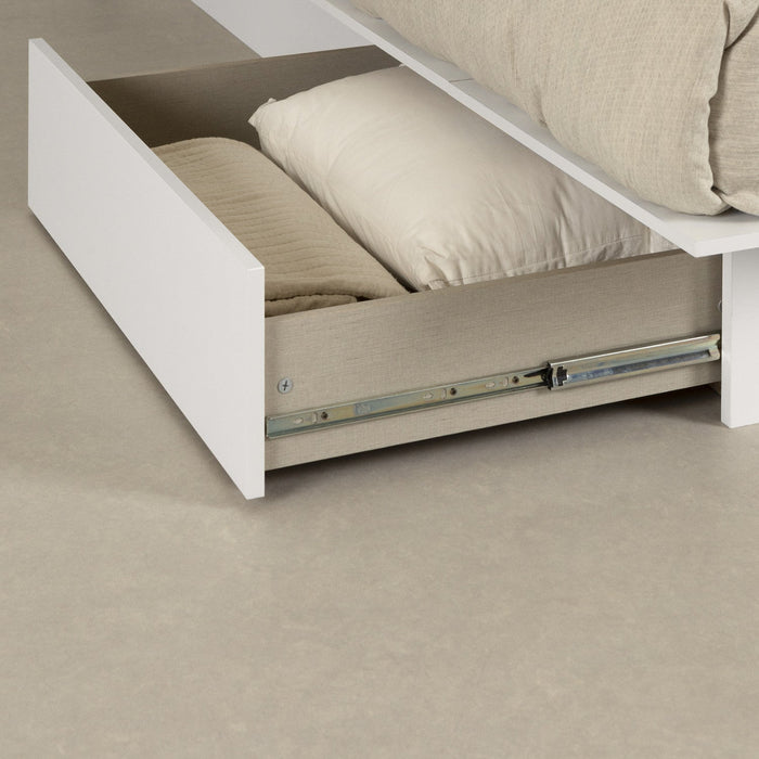 Step One Platform Bed With Drawers - Pure White 