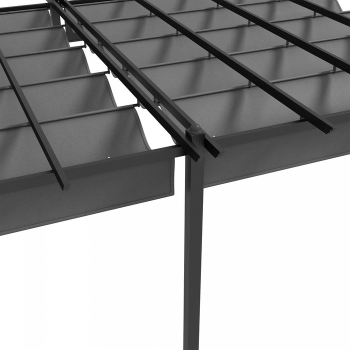 Outsunny 12' X 20' Retractable Pergola Canopy, Aluminum Pergola, Outdoor Sun Shade Shelter For Grill