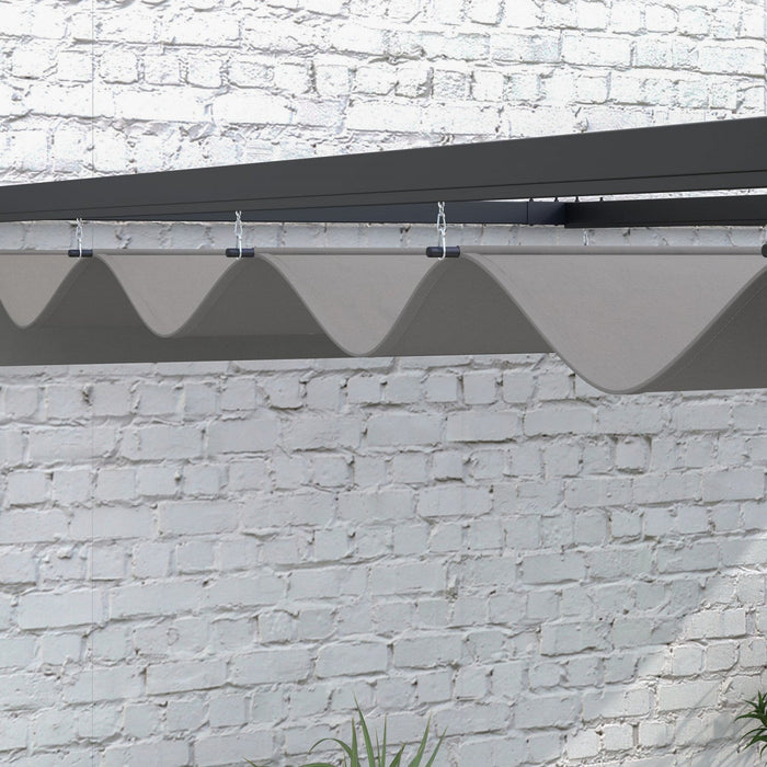 Outsunny 10' X 10' Retractable Pergola Canopy, Lean To Pergola, Wall Mounted Garden Gazebo Outdoor S