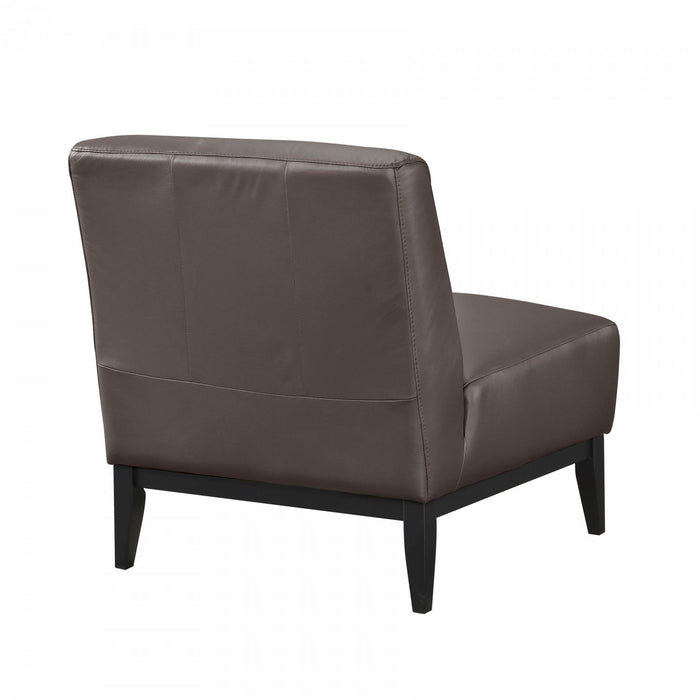 Murdock Accent Chair Dark Brown Leather 