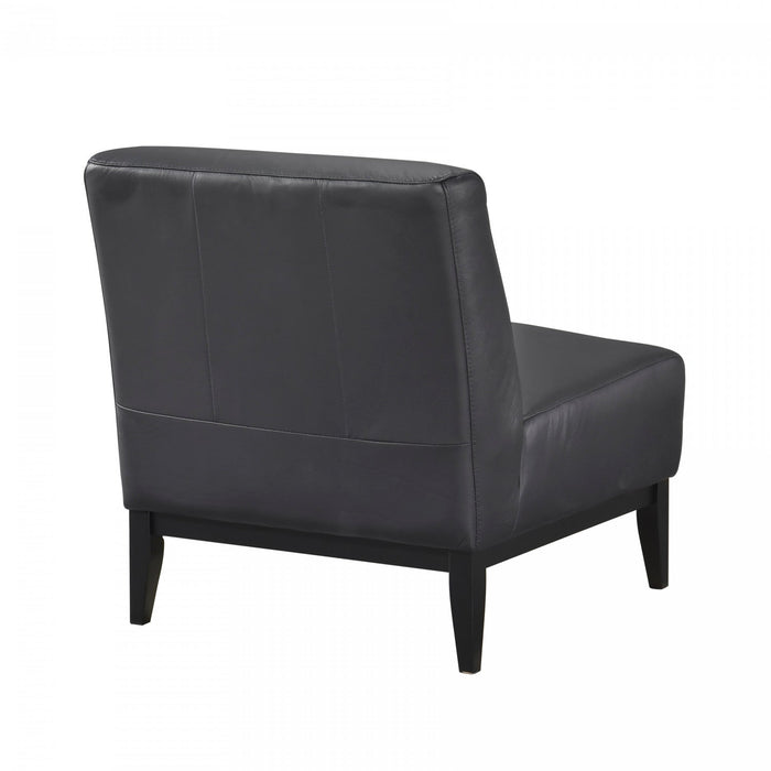 Murdock Accent Chair Black Leather 