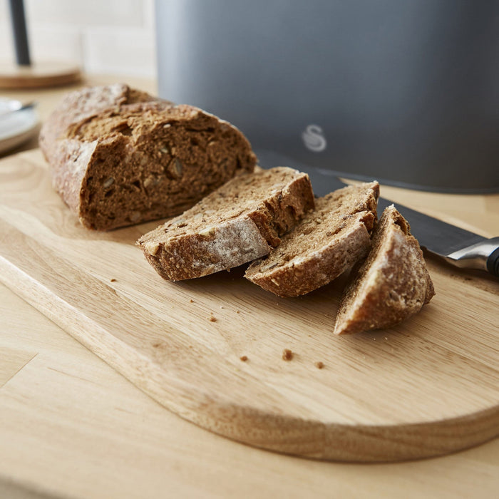 Salton Swan Nordic Bread Bin with Cutting Board - Grey