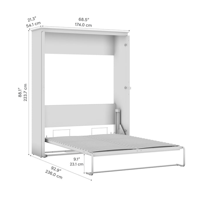 Bestar Key West 69 W Queen Murphy Bed - Pure White Oak