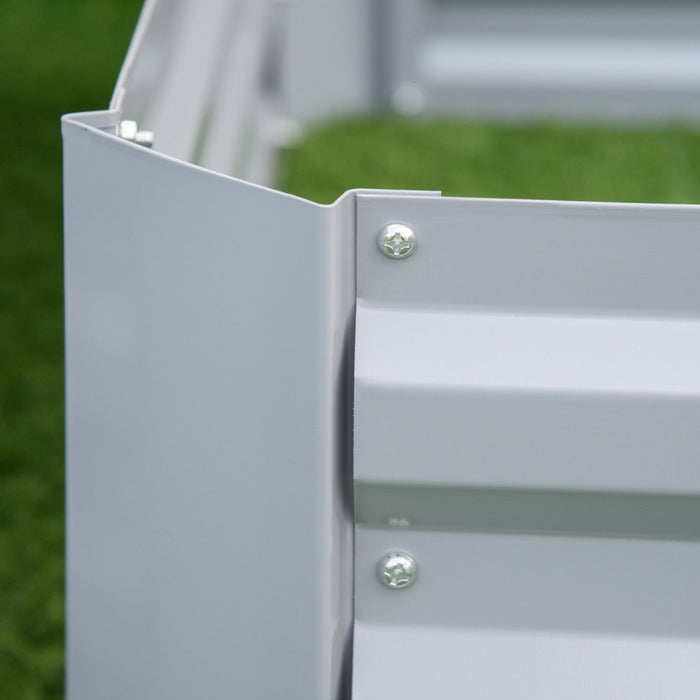 Outsunny 39\" X 39\" X 12\" Set Of 2 Raised Garden Bed, Elevated Planter Box With Galvanized Steel Fram