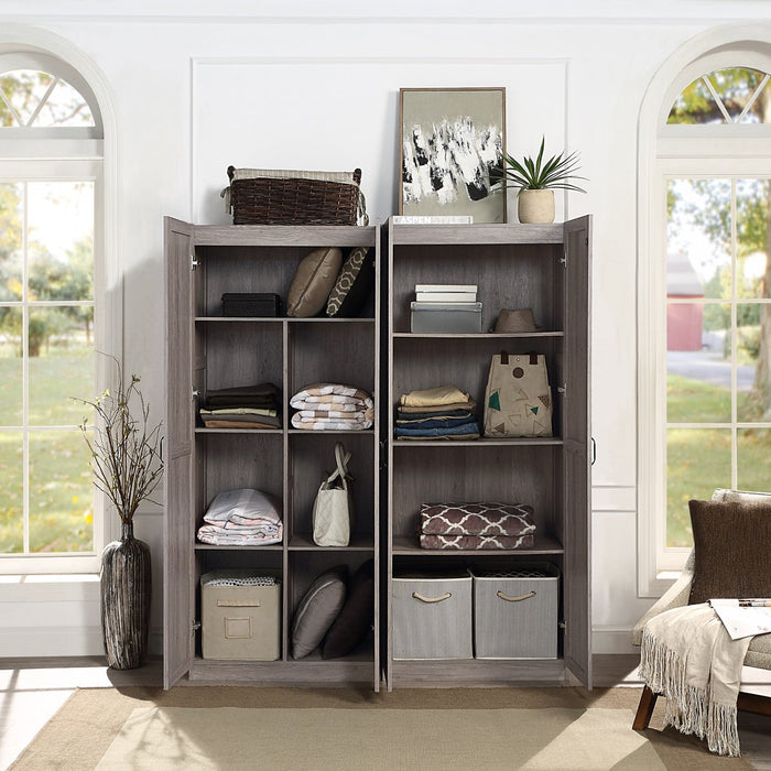 Hopkins Modern 2-Piece Wardrobe Closet in Gray Armoire 