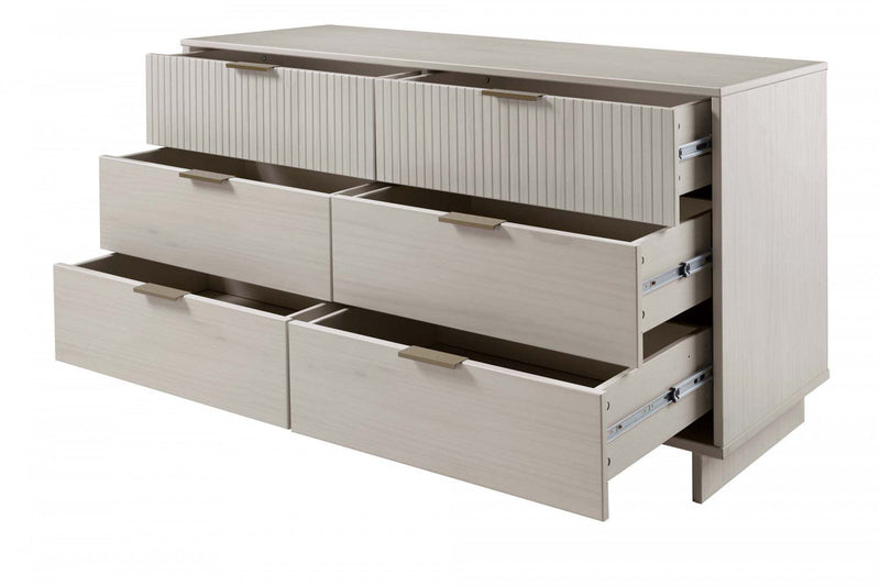 Granville Modern 55\" Dresser in Light Gray (6-Drawer) 