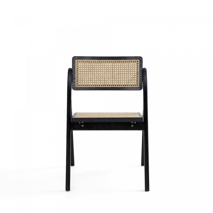 Lambinet Industry Chic Wood Folding Chair in Black and Natural - Set of 4 Dining Chair 