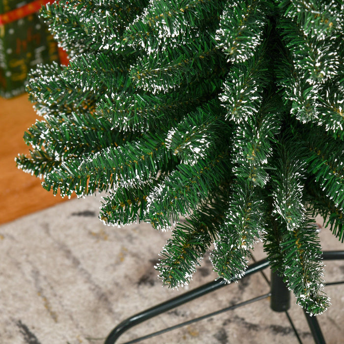 Homcom 7.5ft Artificial Snow Dipped Pencil Christmas Tree Green