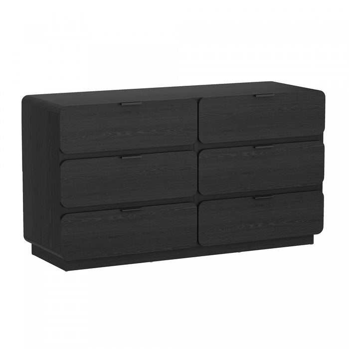 Chrystie Contemporary Modern 60\" Dresser in Black (6-Drawer) 