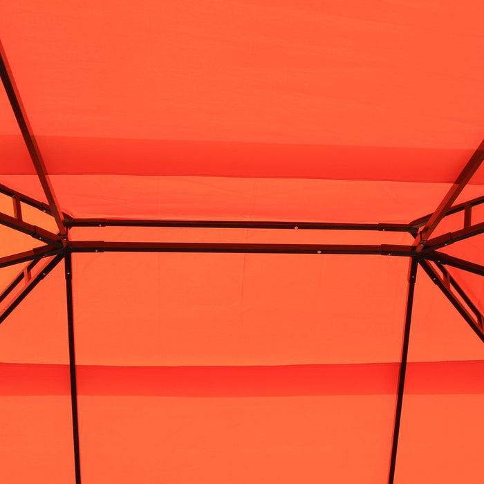 Outsunny 10 X 13ft Aluminum Frame Gazebo Canopy Double Tier Garden Shelter With Netting And Curtains